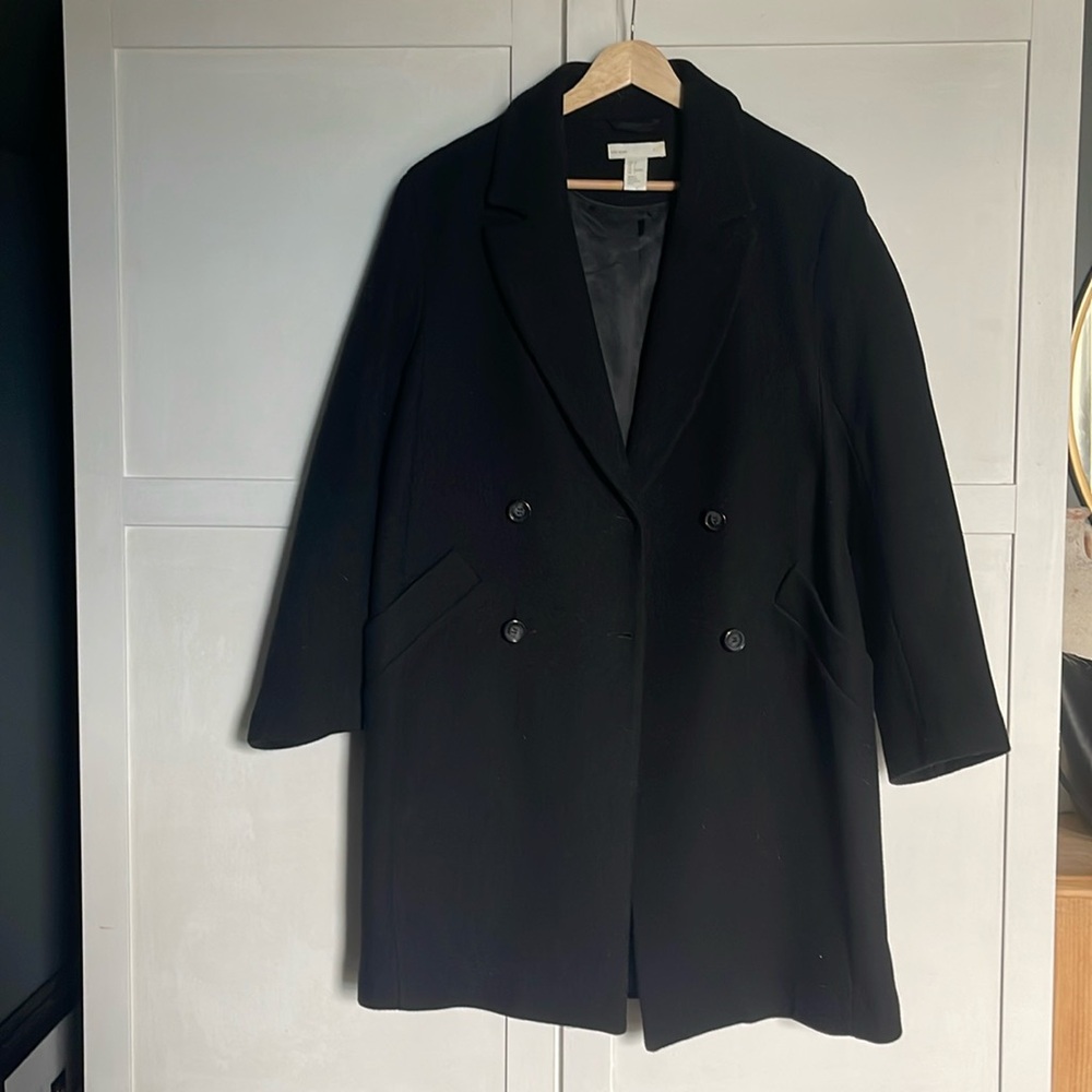 H&M black wool coat